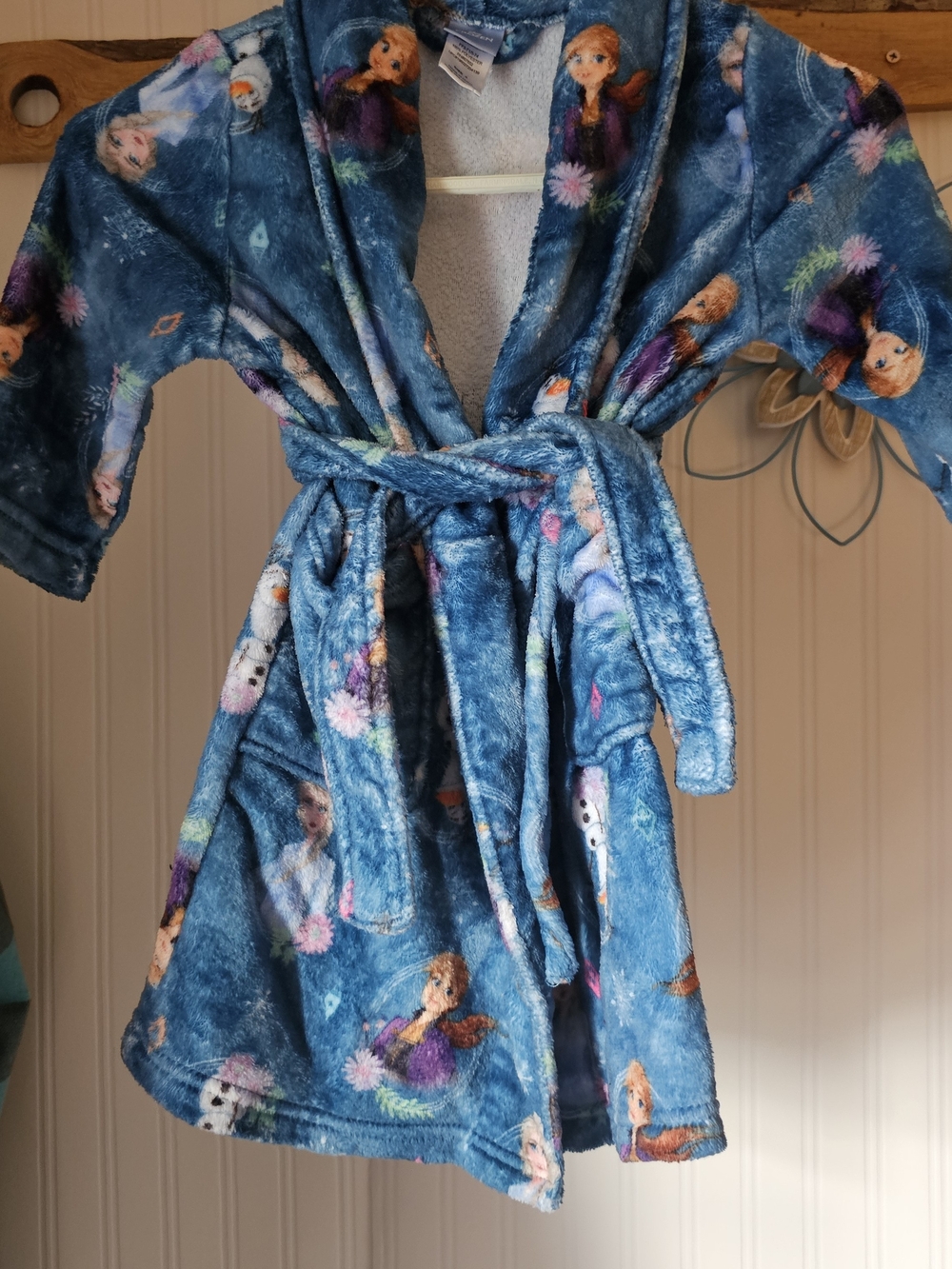 Girls' Blue Character Plush Robe with Belt Disney Frozen